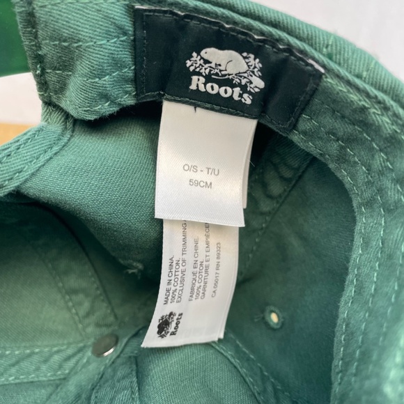 Roots Beaver Canoe Snapback Baseball Hat Green One Size - Picture 3 of 9